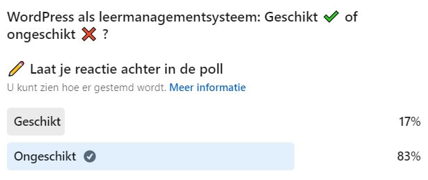 Opiniepeiling op onze socials: WordPress als LMS: Geschikt of ongeschikt?